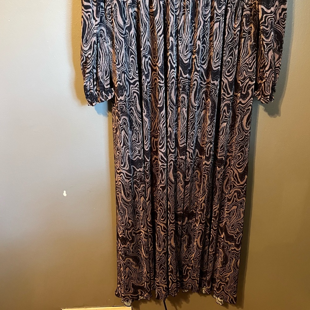 NWT Nina Parker 3X Womens Black Swirl Plus Keyhole Pleated Maxi Dress Ret $129! - Picture 16 of 16